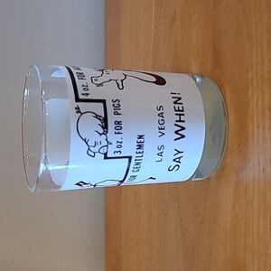 LIBBEY GLASS Vintage MCM Las Vegas "Say When!" Barware Measuring Shot Glass